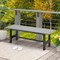 Costway 2PCS Outdoor HDPE Bench with Metal Frame 47'' x 14'' x 16'' for Yard Garden Brown/Black/Gray